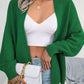 Rib-Knit Open Front Dolman Sleeve Cardigan