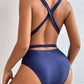 Tied Crisscross Wide Strap One-Piece Swimwear