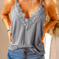 Full Size Lace Trim V-Neck Cami Top