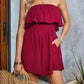 Layered Smocked Strapless Romper