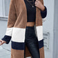 Ivy Lane Tricolor Open Front Fuzzy Longline Cardigan