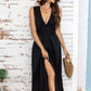 Full Size Slit V-Neck Sleeveless Midi Dress