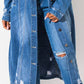 Long Sleeve Raw Hem Denim Jacket