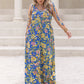 Plus Size Printed V-Neck Wide Leg Jumpsuit