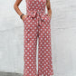 Polka Dot Grecian Wide Leg Jumpsuit