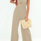 Smocked Spaghetti Strap Wide Leg Jumpsuit