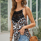 Leopard Lace Yoke Cami Top