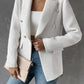 Lapel Collar Long Sleeve Blazer with Pockets