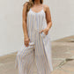 HEYSON Full Size Multi Colored Striped Jumpsuit with Pockets