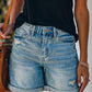 Distressed Denim Shorts with Pockets