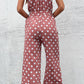 Polka Dot Grecian Wide Leg Jumpsuit