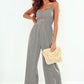 Smocked Spaghetti Strap Wide Leg Jumpsuit