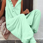 Full Size Half Button Sleeveless Jumpsuit